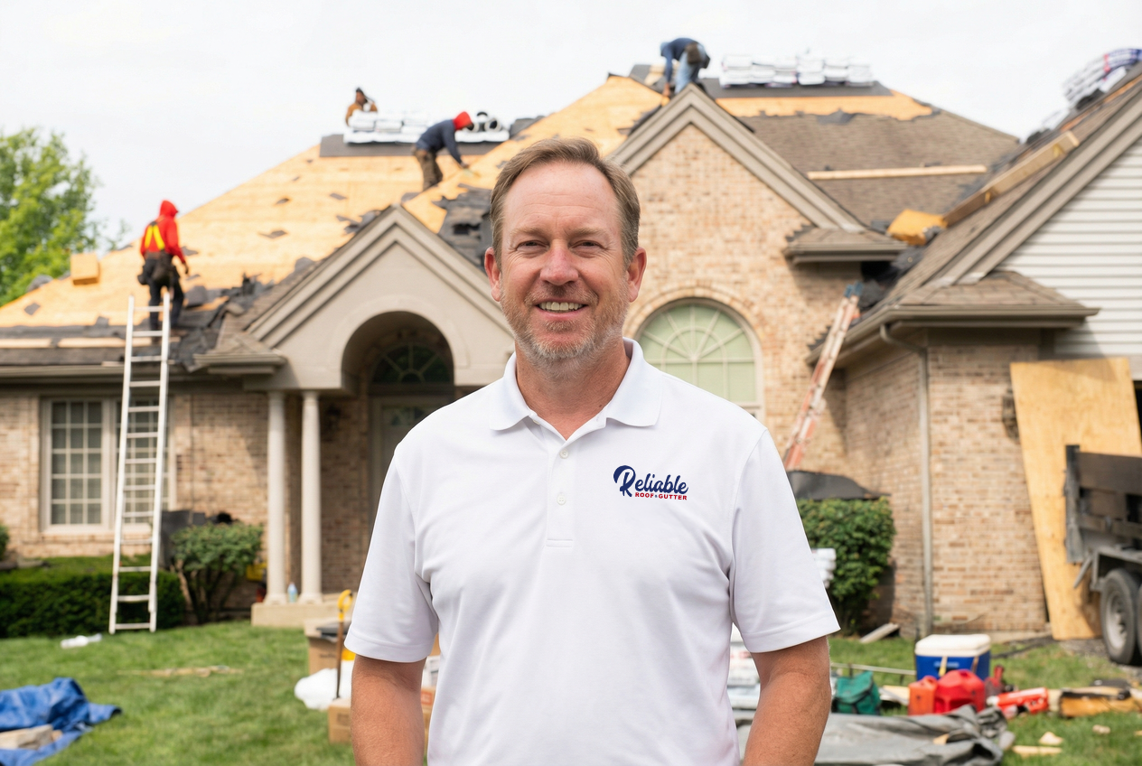 Owner of Reliable Roof and Gutter at a roofing project site